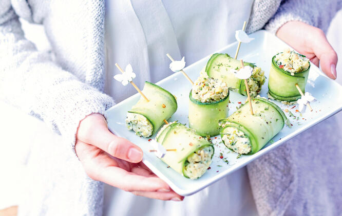 Tupperware Fräscha gurkrullar med cashewnötskräm 