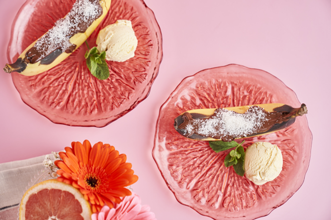 Tupperware Grillade Bananer Med Smält Choklad 