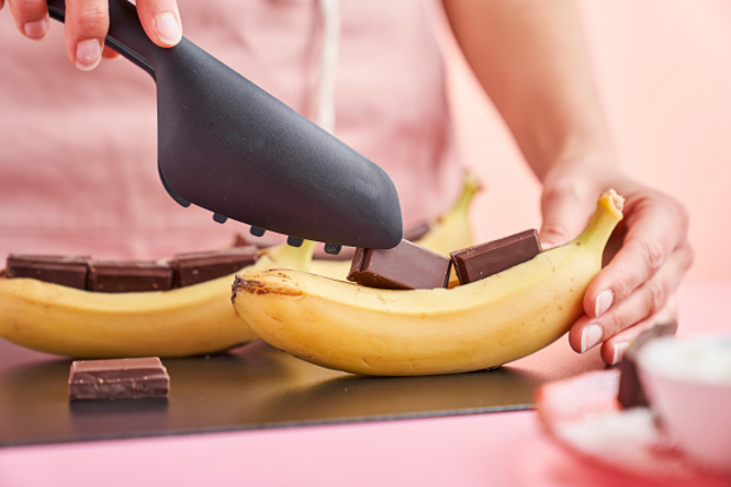 Tupperware Grillade Bananer Med Smält Choklad 