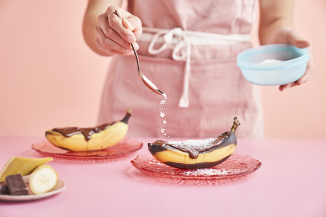 Tupperware Grillade Bananer Med Smält Choklad 
