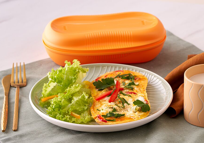 Tupperware Omelett med paprika och ost 