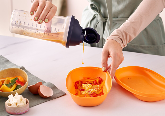 Tupperware Omelett med paprika och ost 