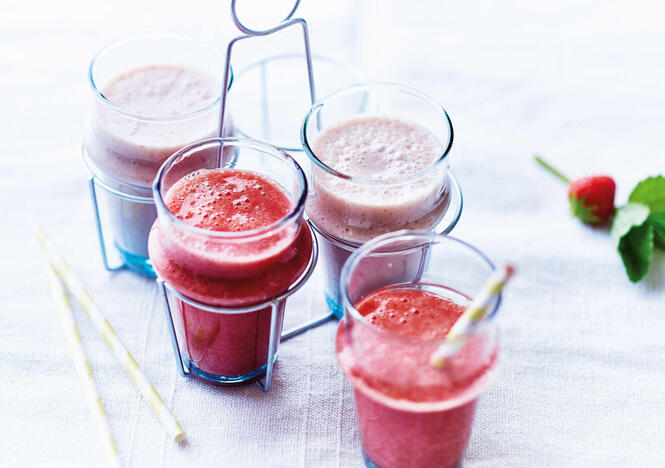 Tupperware Smoothie med persika, hallon och äpple 